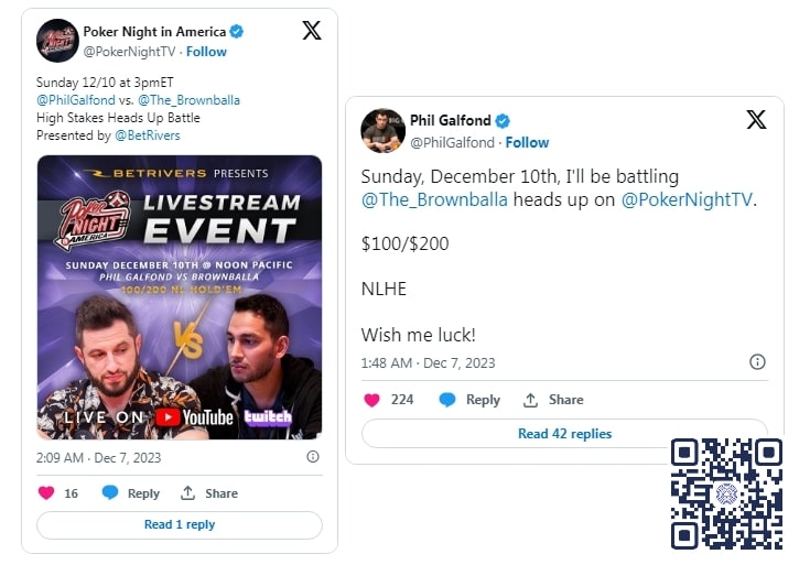 【WPT扑克】话题 | Phil Galfond和Eshaan Bhalla将进行一场现场高额桌单挑赛