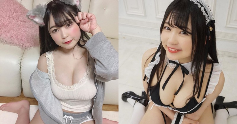 好騷！巨乳妹「能美真奈」乳量好沈，化身「騷氣貓咪」火辣挑逗！