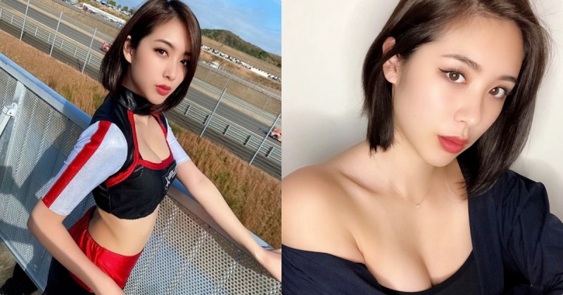 山梨縣最辣賽車女郎「CHIAKI」，火紅內衣「現出渾圓乳量」！