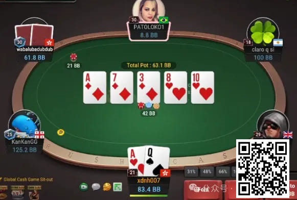 【WPT扑克】牌局分析：3bet底池，清一色flop，顶对要不要stab？