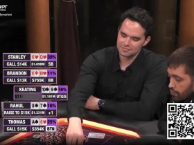 【WPT扑克】话题 | Keating加入百万美元游戏并迅速统治了比赛，拿下240万彩池